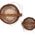 WICKER ELM BRANCHES BROWN WITH HANDLE ROUND SET 2 26X49CM NM