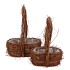 WICKER ELM BRANCHES BROWN WITH HANDLE OVAL SET 2 34X23X45CM