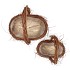WICKER ELM BRANCHES BROWN WITH HANDLE OVAL SET 2 34X23X45CM