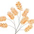 SILK PALM LEAF ORANGE 150CM NM