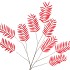 SILK PALM LEAF RED 150CM NM