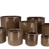 JAVEA CILINDER POT GLAZED TAUPE 11X11CM