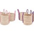 VENICE PINK/LILA BASKET HANDLES SET 3 35X28/32X26/26X25 NM