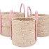 VENICE PINK/LILA BASKET HANDLES SET 3 35X28/32X26/26X25 NM