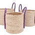 VENICE PINK/LILA BASKET HANDLES SET 3 35X28/32X26/26X25 NM