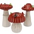 BIRD MUSHROOM VASE RED ASS 18X18X31CM NM