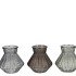 ROMAN BLACK CLEAR DIAMOND GLASS VASE ASS 13X13CM NM