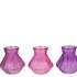 ROMAN SKY PURPLE CLEAR MIX DIAMOND GLASS VASE ASS 13X13CM NM