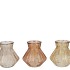 ROMAN WARM SAND CLEAR MIX DIAMOND GLASS VASE ASS 13X13CM NM