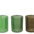 ROMAN GREEN MIX GLASS CANDLE HOLDER ASS 8X8X10CM NM