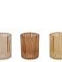 ROMAN WARM SAND MIX GLASS CANDLE HOLDER ASS 8X8X10CM NM