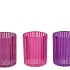 ROMAN SKY PURPLE MIX GLASS CANDLE HOLDER ASS 8X8X10CM NM