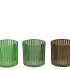 ROMAN GREEN MIX GLASS CANDLE HOLDER ASS 9X9X9CM NM