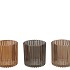 ROMAN WOODS BROWN MIX GLASS CANDLE HOLDER ASS 9X9X9CM NM