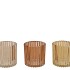 ROMAN WARM SAND MIX GLASS CANDLE HOLDER ASS 9X9X9CM NM