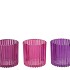 ROMAN SKY PURPLE MIX GLASS CANDLE HOLDER ASS 9X9X9CM NM
