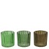 ROMAN GREEN MIX GLASS CANDLE HOLDER ASS 8X8X8CM NM