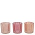 ROMAN SWEETS PINK MIX GLASS CANDLE HOLDER ASS 8X8X8CM NM