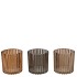 ROMAN WOODS BROWN MIX GLASS CANDLE HOLDER ASS 8X8X8CM NM
