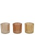 ROMAN WARM SAND MIX GLASS CANDLE HOLDER ASS 8X8X8CM NM
