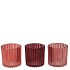 ROMAN RED MIX GLASS CANDLE HOLDER ASS 8X8X8CM NM