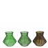 ROMAN GREEN MIX DIAMOND CLEAR GLASS VASE ASS 11X11XCM NM