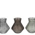 ROMAN BLACK CLEAR MIX DIAMOND GLASS VASE ASS 15X17CM NM