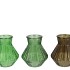 ROMAN GREEN MIX DIAMOND CLEAR GLASS VASE ASS 15X17CM NM