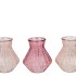 ROMAN SWEETS PINK CLEAR MIX DIAMOND GLASS VASE ASS 15X17 NM