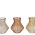 ROMAN WARM SAND CLEAR MIX DIAMOND GLASS VASE ASS 15X17 NM