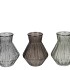 ROMAN BLACK CLEAR MIX DIAMOND GLASS VASE ASS 15X21CM NM