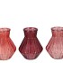 ROMAN RED CLEAR MIX DIAMOND GLASS VASE ASS 15X21CM NM