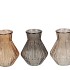 ROMAN WOODS BROWN CLEAR DIAMOND GLASS VASE ASS 15X21CM NM