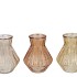 ROMAN WARM SAND CLEAR MIX DIAMOND GLASS VASE ASS 15X21 NM
