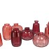 DAYAH RED MIX GLASS BOTTLE SET 3 7X11CM