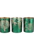 RUBY GREEN/GOLD T-LIGHT FORREST ASS 9X10CM