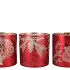 RUBY RED/GOLD T-LIGHT FORREST ASS 15X15CM