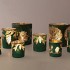 RUBY GREEN/GOLD T-LIGHT FORREST ASS 7X8CM