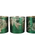 RUBY GREEN/GOLD T-LIGHT FORREST ASS 15X15CM