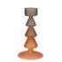 NOVA WOODS BROWN CANDLE HOLDER TRICOLOR 9X9X17CM NM