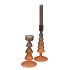 NOVA WOODS BROWN CANDLE HOLDER TRICOLOR 9X9X17CM