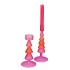 NOVA FUCHSIA CANDLE HOLDER TRICOLOR 9X9X22CM