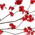 SILK CHERRY BLOSSOM FIERY RED 126CM NM