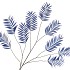 SILK PALM LEAF BLUE 150CM NM