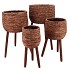 LOFTIER DARK BROWN BASKET SET 4 18X44/24X52/32X60/38X65CM
