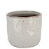 IRON STONE WHITE GLAZED POT 12X11CM