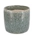 IRON STONE BLUE GLAZED POT 16X15CM