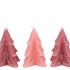 CANDLE FROSTY PINE TREE SWEETS PINK MIX 9X12CM ASS