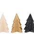 CANDLE FROSTY PINE TREE BLACK MIX 9X12CM ASS
