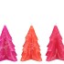 FROSTY FUCHSIA MIX PINE TREE CANDLE 9X12CM ASS